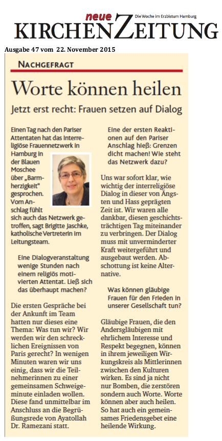 Interview Ausgabe 47 der Neuen KirchenZeitung vom 22. November 2015